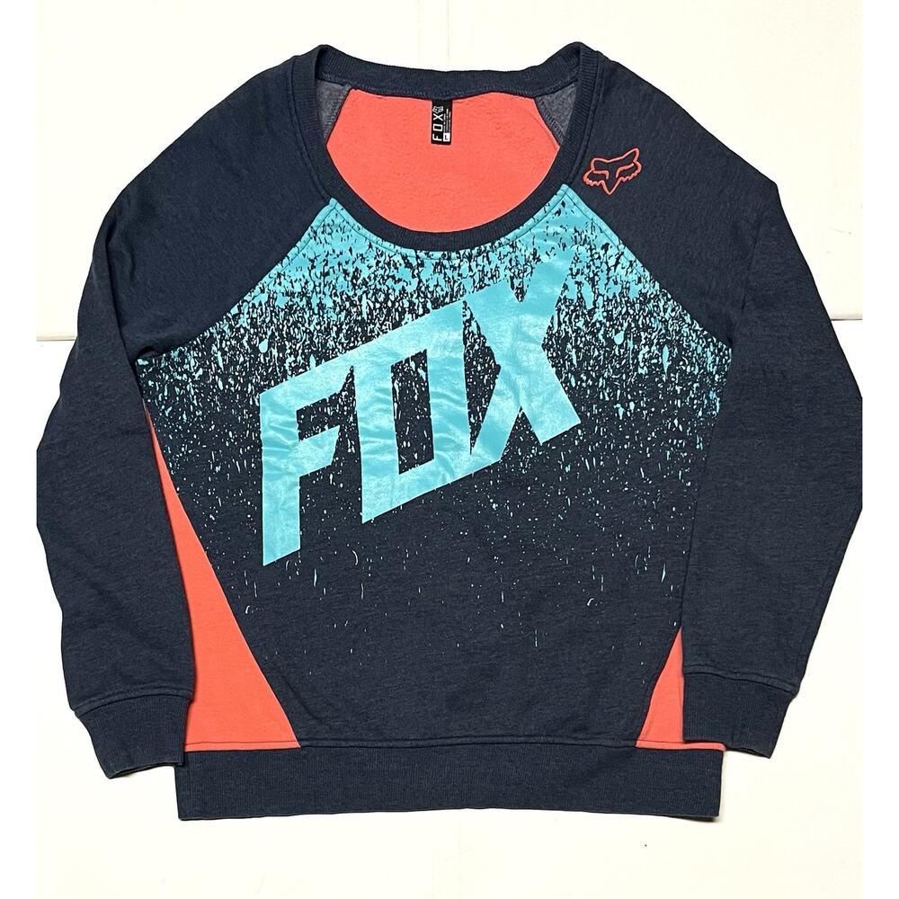 Fox Racing Sweater Women’s L Blue & Pink Awake PO Sweater